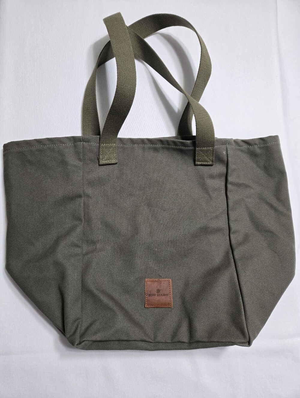 JON HART Cotton Canvas Olive Green Tote